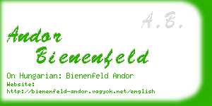 andor bienenfeld business card